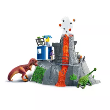 Animal Schleich Dinosaurs base de campamento de la expedición al volcán multicolor 42564