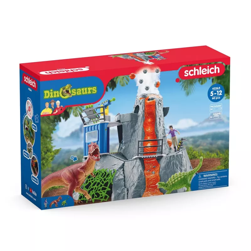 Animal Schleich Dinosaurs base de campamento de la expedición al volcán multicolor 42564