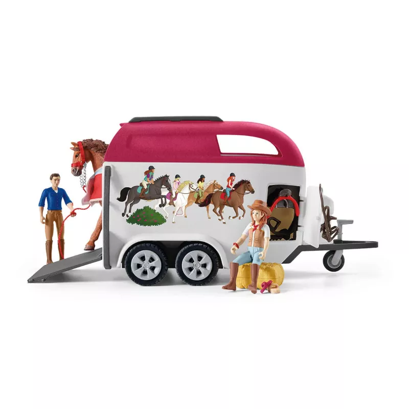 schleich HORSE CLUB aventuras a caballo con coche y remolque, acción/aventura, camping, caballos, 5 año(s), multicolor, plástico
