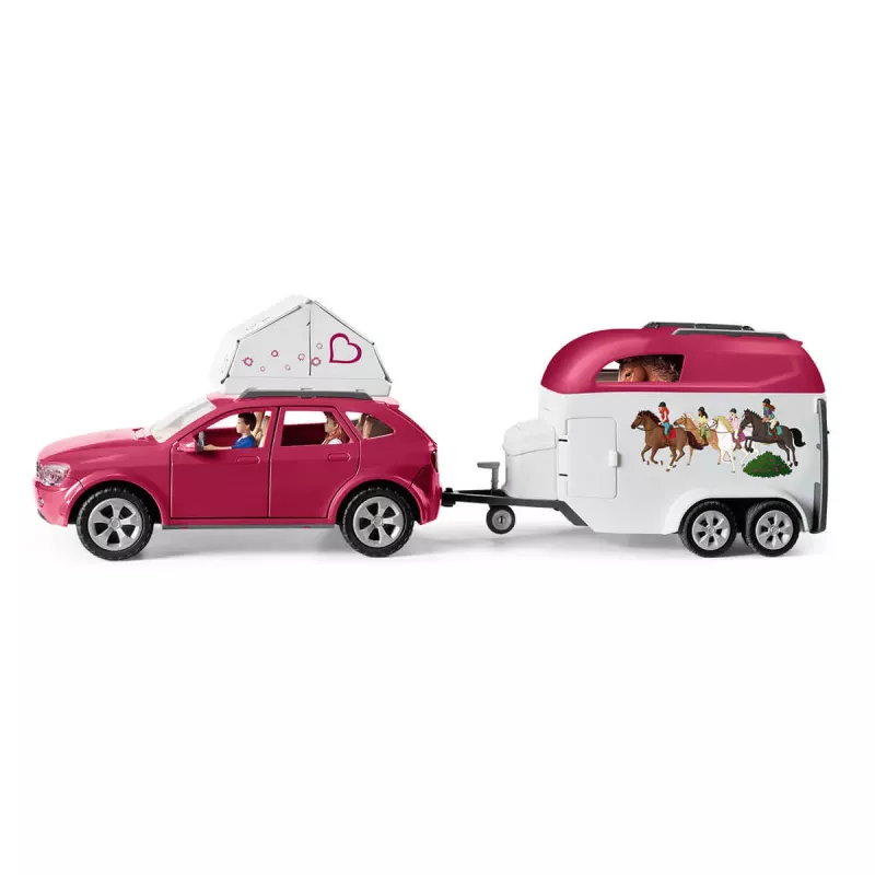 schleich HORSE CLUB aventuras a caballo con coche y remolque, acción/aventura, camping, caballos, 5 año(s), multicolor, plástico