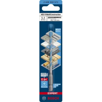Broca MultiConstruction Bosch EXPERT HEX‑92608900572 5,5 mm de diámetro, 60 mm de longitud