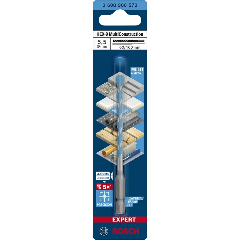 Broca MultiConstruction Bosch EXPERT HEX‑92608900572 5,5 mm de diámetro, 60 mm de longitud