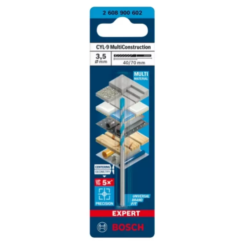 Broca MultiConstruction Bosch EXPERT CYL-92608900602, 3,5 mm de diámetro, 40 mm de longitud