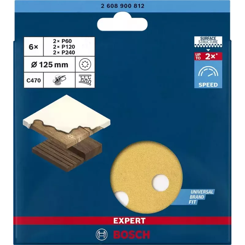 Bosch 2 608 900 812 herramienta rotativa accesorio de lijado madera hoja de lijar