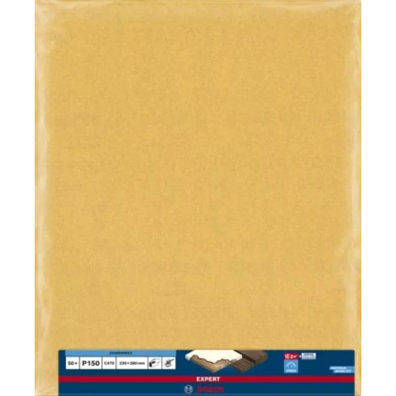 Bosch EXPERT C470 papel de lija manual 2 608 900 962, 280 x 230 mm, grano 150, 50 uds.