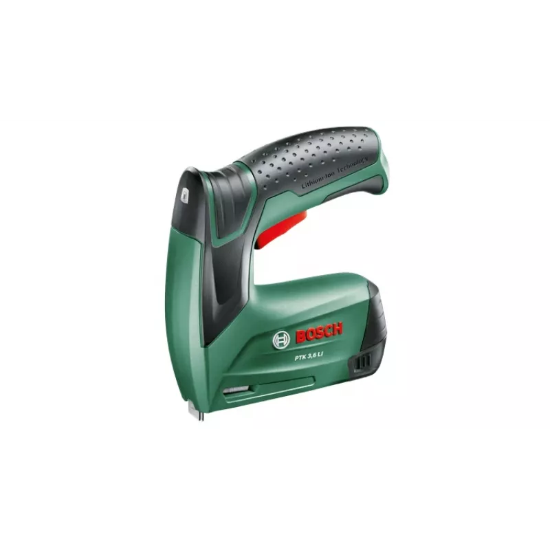Grapadora Bosch PTK 3,6 LI Office Set — inalámbrica, Li-Ion 1,5 Ah, longitud de grapa 4 mm–10 mm, ancho 50 mm