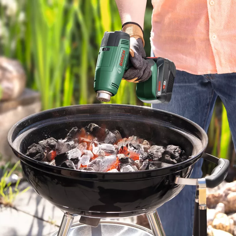 Bosch EasyHeat 18V-500 pistola de aire caliente a batería, Solo (sin batería ni cargador), verde/negro