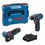 Bosch GSR 12V-15 + GWS 12V-76 + 2 baterías 2 Ah + GAL 12V-40 (L) Professional set de herramientas a batería