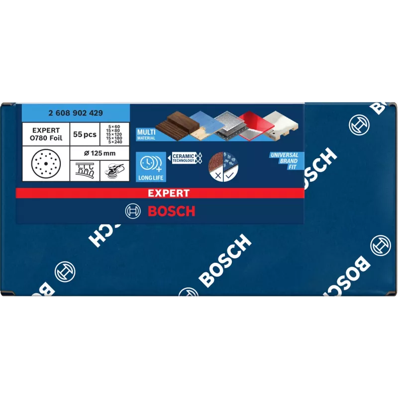 Set de discos de lijado Bosch EXP O780 150 mm, 55 uds.