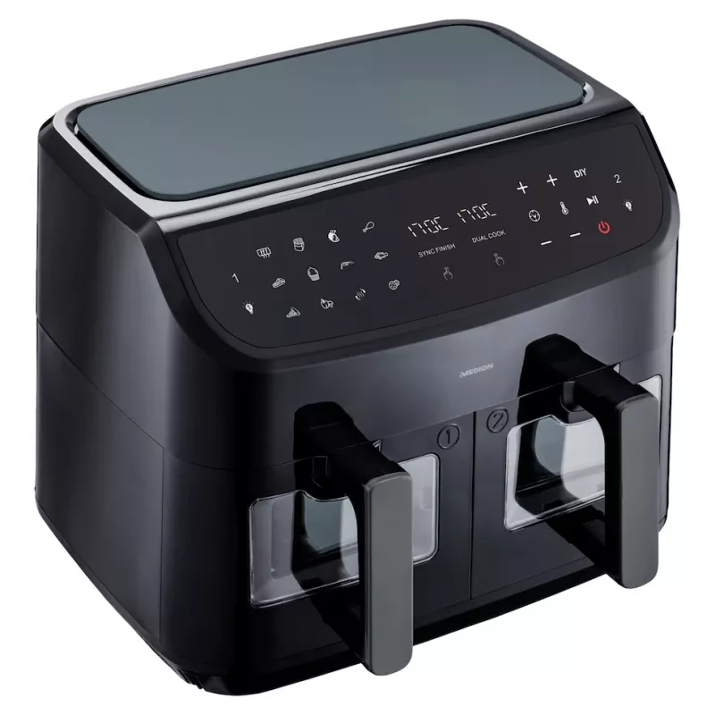 MEDION LIFE P20 Double 8,7 L 2600 W freidora de aire negra