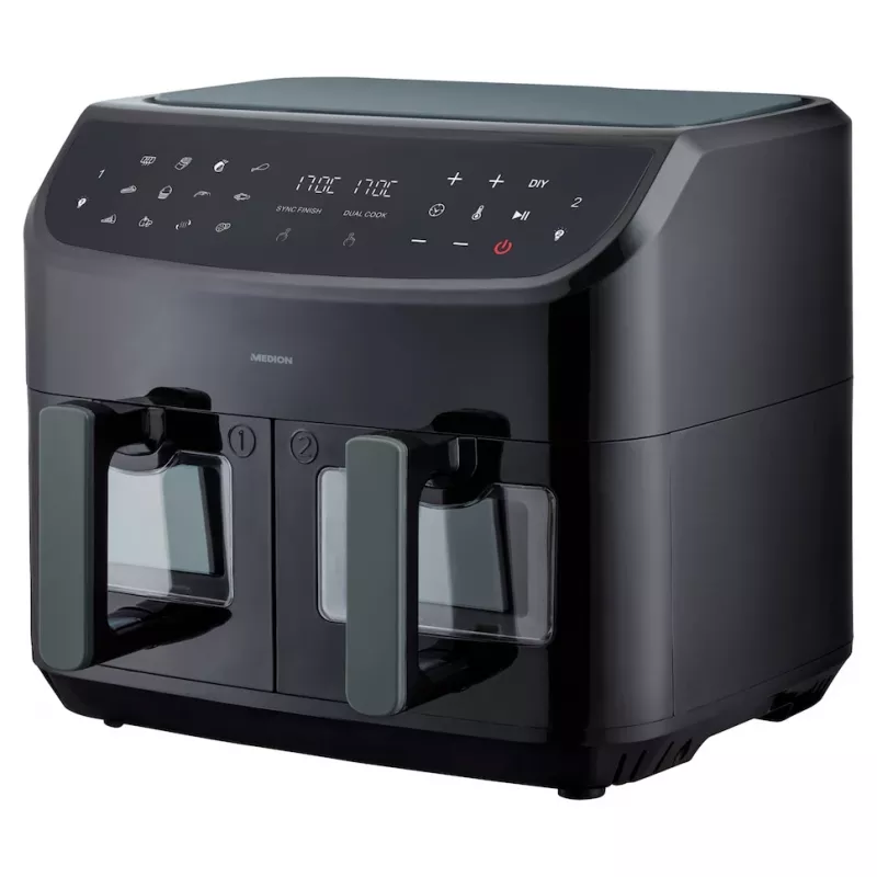 MEDION LIFE P20 Double 8,7 L 2600 W freidora de aire negra