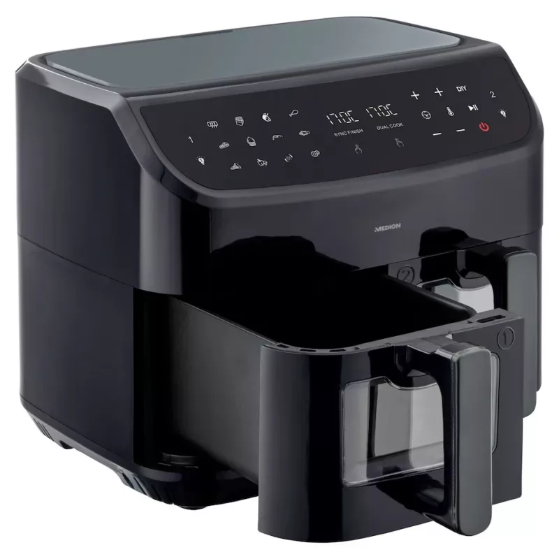 MEDION LIFE P20 Double 8,7 L 2600 W freidora de aire negra