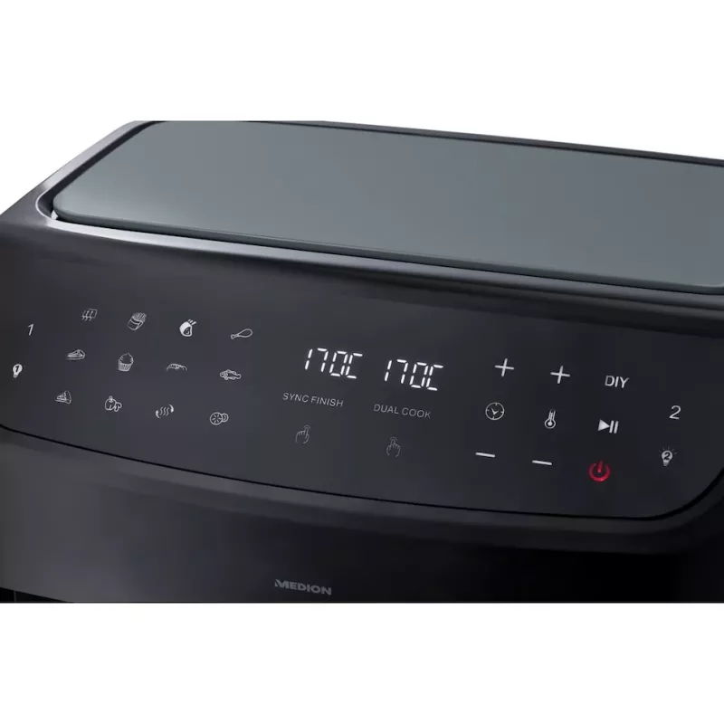 MEDION LIFE P20 Double 8,7 L 2600 W freidora de aire negra