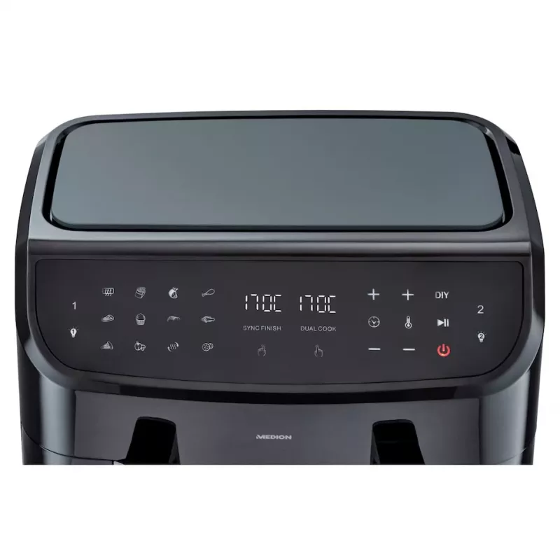 MEDION LIFE P20 Double 8,7 L 2600 W freidora de aire negra
