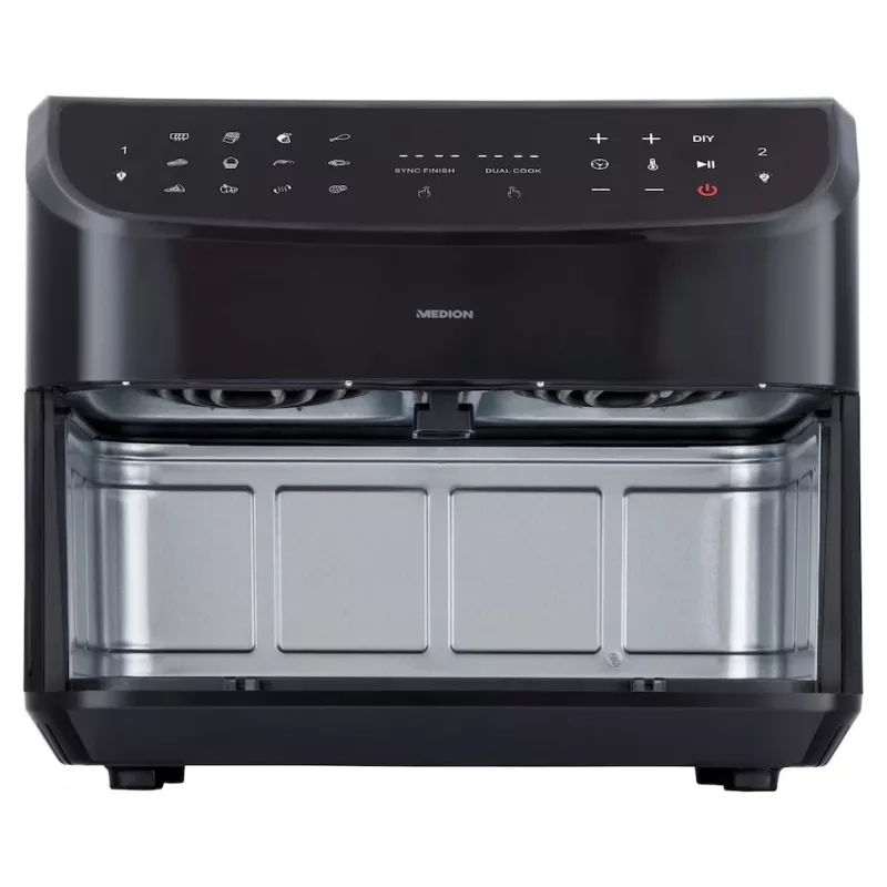 MEDION LIFE P20 Double 8,7 L 2600 W freidora de aire negra