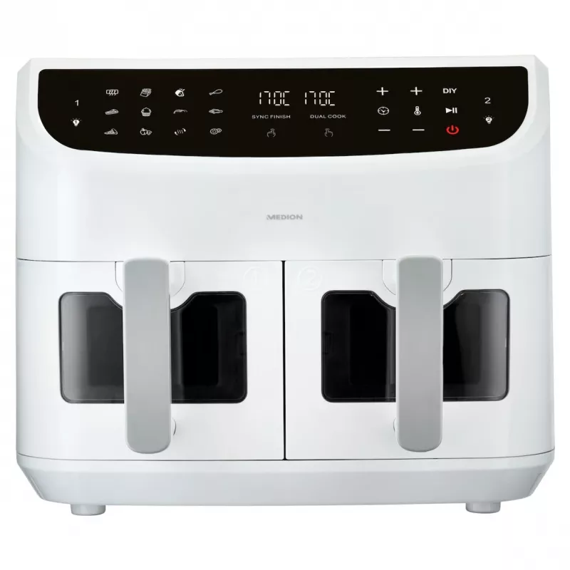 MEDION LIFE P20 Double 8.7 L 2600 W freidora de aire blanca