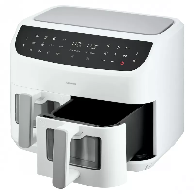MEDION LIFE P20 Double 8.7 L 2600 W freidora de aire blanca
