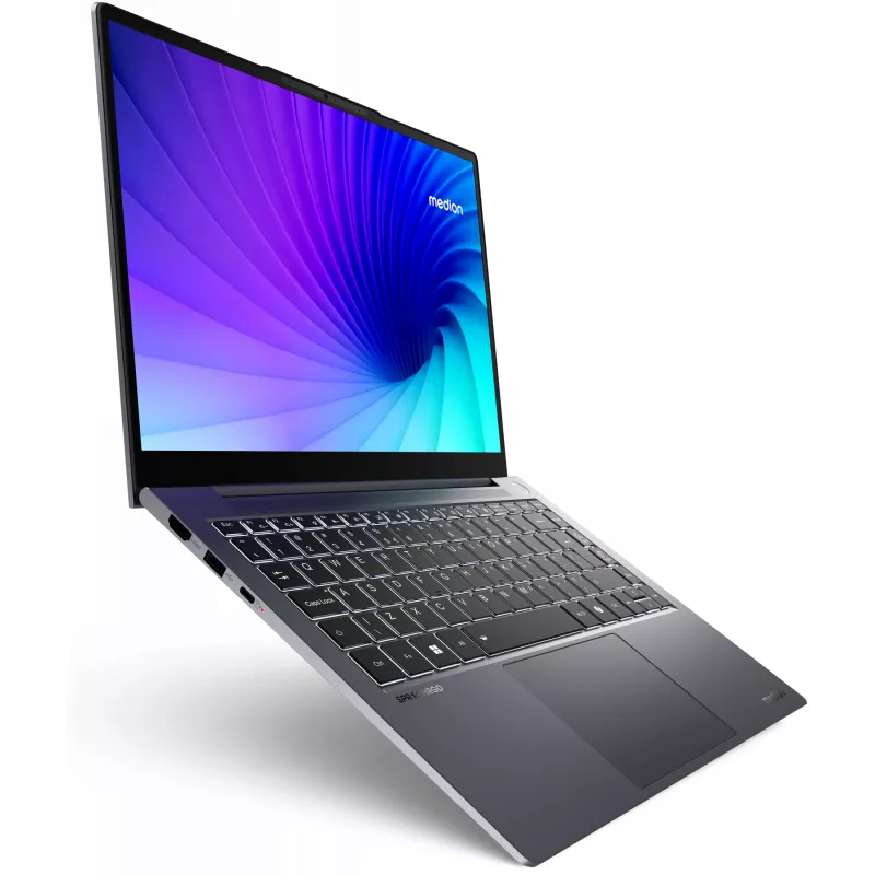 MEDION SPRCHRGD 14 S1 Elite MD62637 Snapdragon X1E-78-100 portátil 35,6 cm (14 inch) WQXGA+ 16 GB LPDDR5-SDRAM 512 GB SSD Wi-Fi 6E (802.11ax) Windows 11 Home inglés US gris
