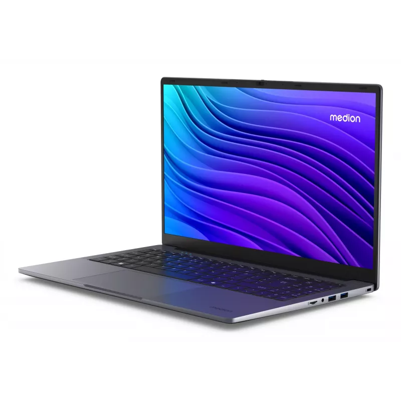MEDION AKOYA E15223 Intel® N N100 portátil 39,6 cm (15,6 inch) Full HD 4 GB LPDDR5-SDRAM 128 GB Flash Wi-Fi 5 (802.11ac) Windows 11 Home en modo S inglés US gris
