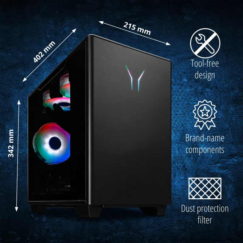 ERAZER Bandit P20 MD35462 Intel Core Ultra 7 265F 32 GB DDR5-SDRAM 1 TB SSD NVIDIA GeForce RTX 5070 Windows 11 PC de torre negro
