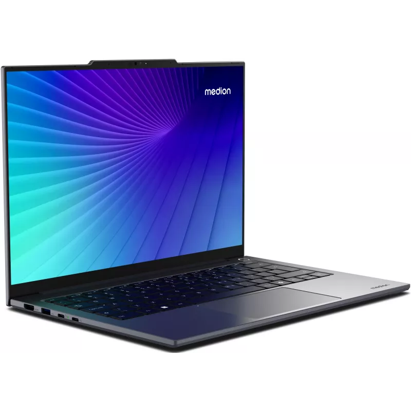 MEDION Signium 14 S1 MD600002 NL Intel Core 5 120U portátil 35,6 cm (14 inch) 2.8K 16 GB DDR4-SDRAM 512 GB SSD Wi-Fi 6 (802.11ax) Windows 11 Home gris