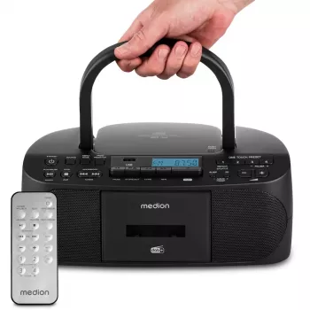 Radio personal MEDION 50079328 — DAB+/FM/PLL, 6W RMS, LCD, Bluetooth 10m, jack de 3,5 mm