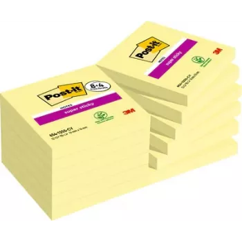 3M 654-SSCY-P8+4 Notas adhesivas cuadradas amarillo 90 hojas autoadhesivo