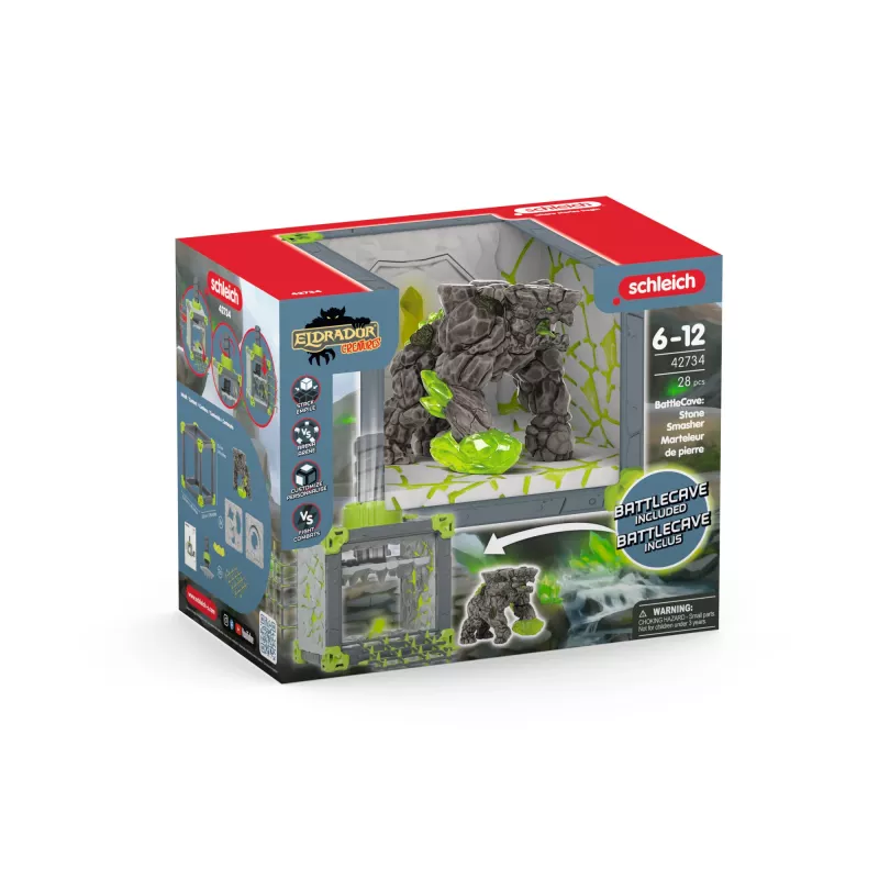 schleich ELDRADOR CREATURES BattleCave Steinbrecher, Acción/Aventura, Monstruos y dragones, Mundo de piedra, 7 año(s), Verde, Gris