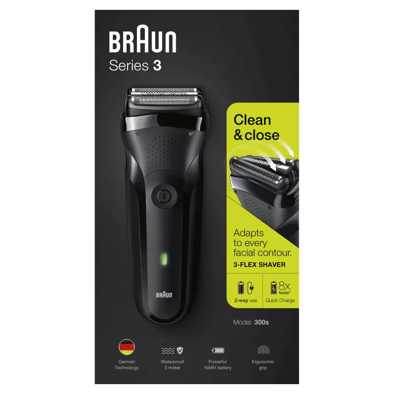 Braun Series 3 300s Afeitadora de lámina Recortadora Negra