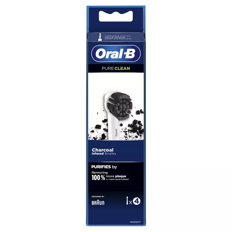 Oral-B Pure Clean cabezales de repuesto para cepillo, 4 uds., blancos (350053)