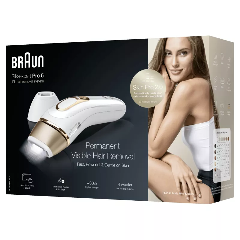 Braun Silk-expert Pro Silk·expert Pro 5 PL5140 Luz pulsada intensa (IPL) Oro, Blanco