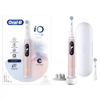 Oral-B iO 6S Cepillo de dientes vibratorio para adultos Rosa, Blanco