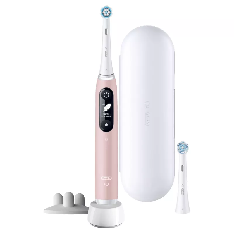 Oral-B iO 6S Cepillo de dientes vibratorio para adultos Rosa, Blanco