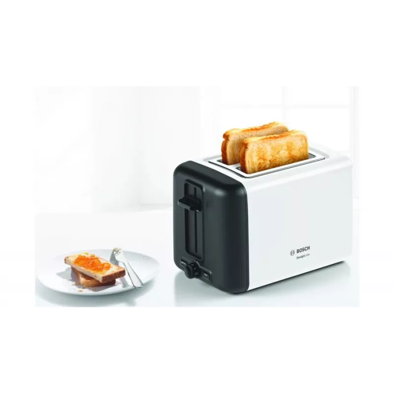 Bosch TAT3P421DE tostadora 2 rebanadas 970 W negro, blanco