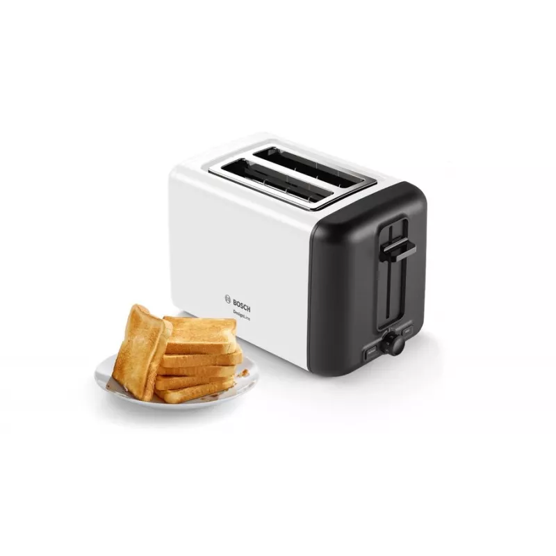 Bosch TAT3P421DE tostadora 2 rebanadas 970 W negro, blanco