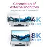 ICY BOX IB-HUB801-TB4 Thunderbolt 4 40000 Mbit/s antracita, negro