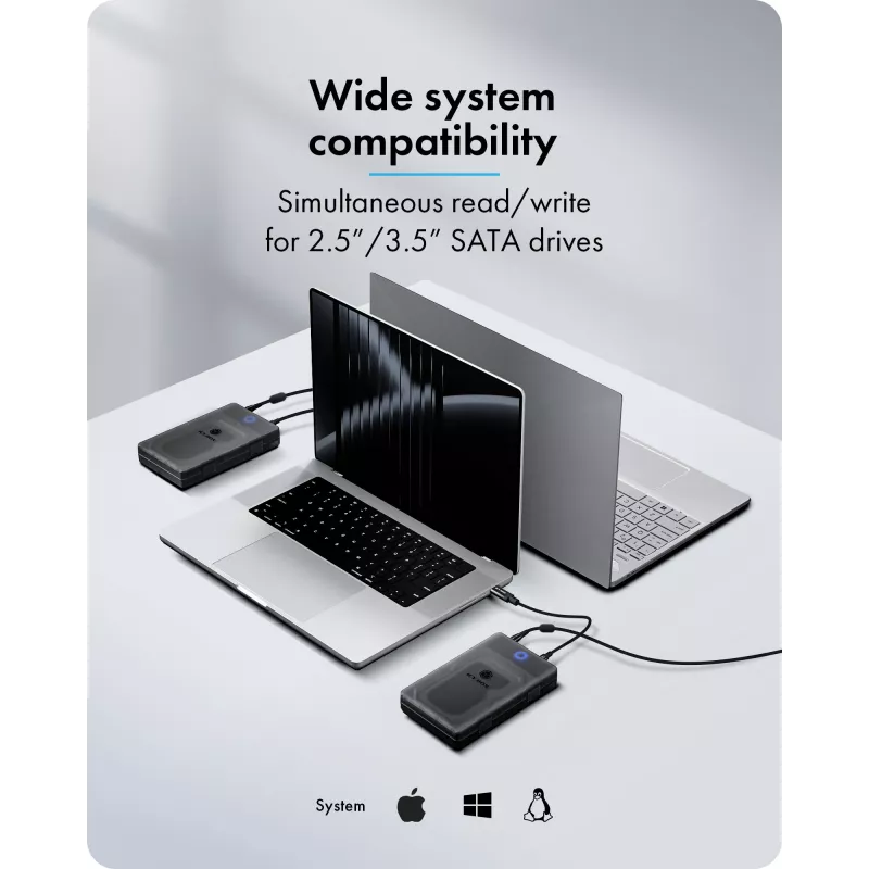 ICY BOX Spade Base 388 caja para SSD/HDD SATA de 2,5 pulgadas/3,5 pulgadas