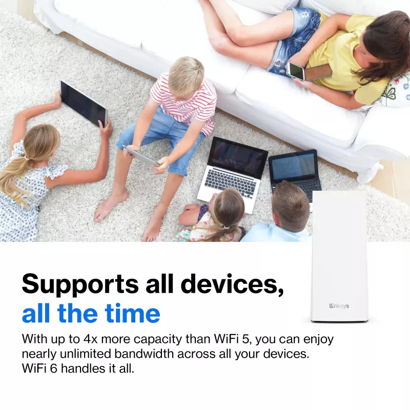 Linksys AX5400 Whole Home Mesh WiFi 6 Sistema dual band, pack de 2