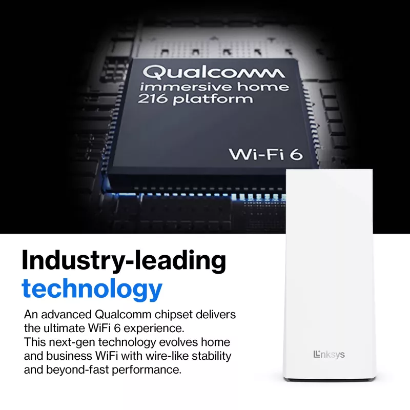 Linksys AX5400 Whole Home Mesh WiFi 6 Sistema dual band, pack de 2