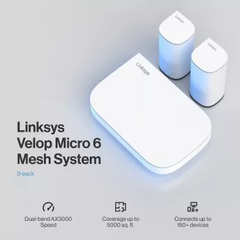 Linksys Velop Micro 6 Sistema mesh – Dual band WiFi 6 AX3000 (pack de 3)