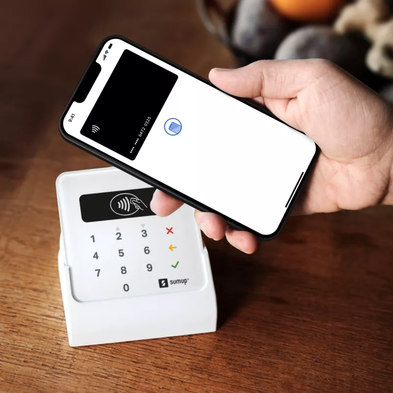 SumUp Air y base de carga, Bluetooth, comunicación de campo cercano (NFC), 1 m, Blanco, 141 g