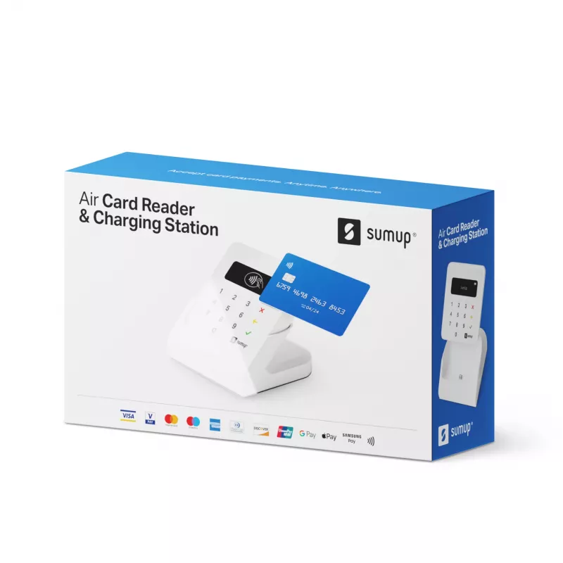 SumUp Air y base de carga, Bluetooth, comunicación de campo cercano (NFC), 1 m, Blanco, 141 g