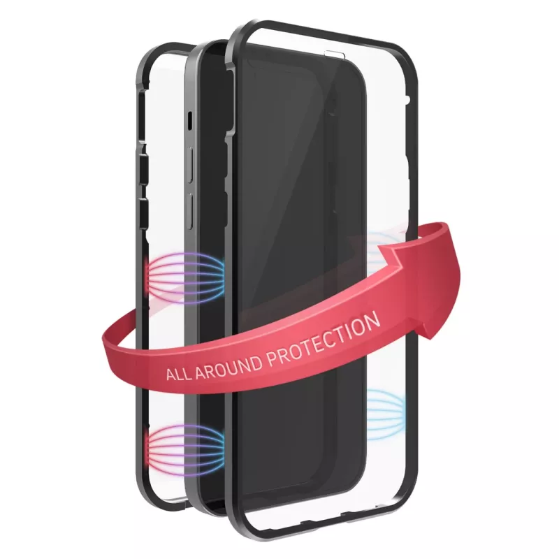 Hama 360° Glas funda para móvil funda negra transparente para iPhone 14 Pro Max
