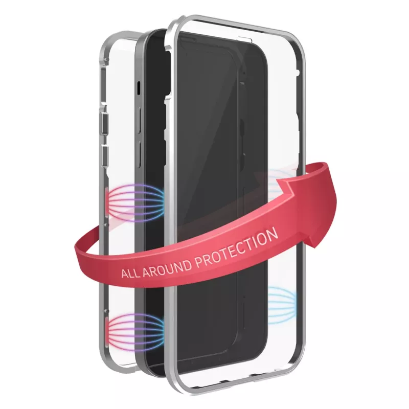 Hama 360° Glass funda para móvil cubierta plateada transparente para iPhone 14 Pro Max