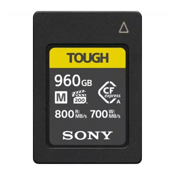 Tarjeta de memoria CFexpress tipo A Sony CEA-M960T — 960 GB, lectura 800 MB/s, escritura 700 MB/s, resistente al polvo, golpes y humedad
