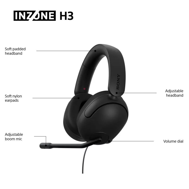 Auriculares con cable Over-Ear Sony INZONE H3 – Negro, modelo MDRG300B.CE7