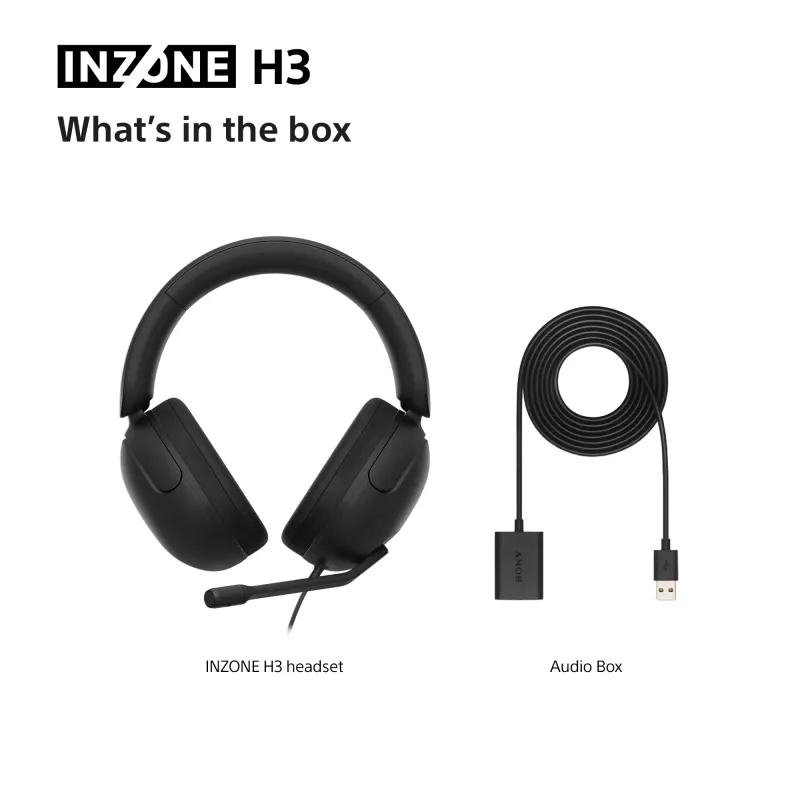 Auriculares con cable Over-Ear Sony INZONE H3 – Negro, modelo MDRG300B.CE7