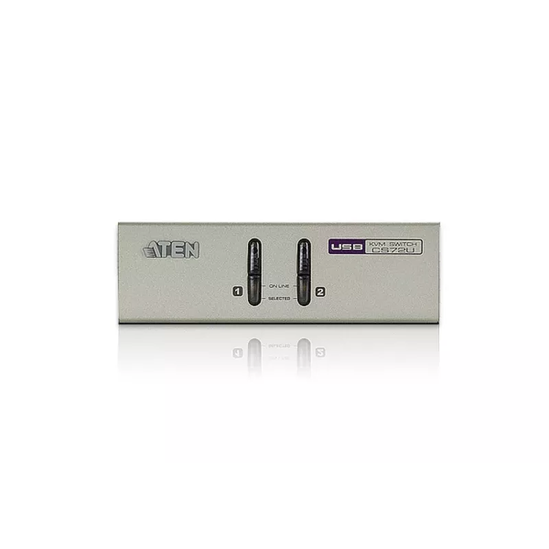 ATEN KVM USB VGA de 2 puertos con audio (cable KVM incluido), 2048 x 1536 píxeles, QXGA, 0,142 W, gris