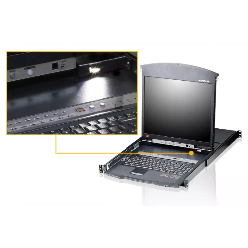 ATEN KL1508AN consola de rack 48,3 cm (19 pulgadas) negra 1U
