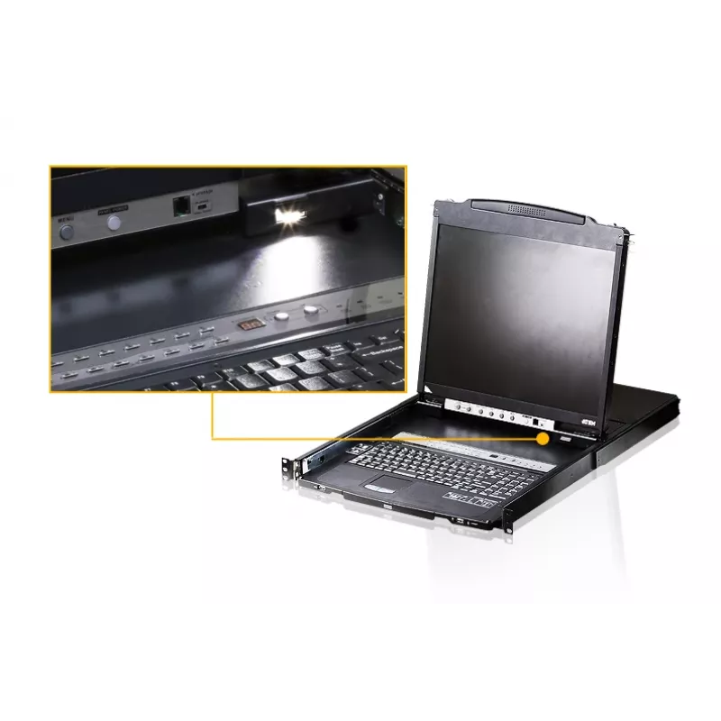 ATEN CL5808N consola de rack 48,3 cm (19 pulgadas) negra 1U